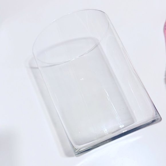 VINTAGE Minimalistic Large Wide Clear Glass Vase 8.5” - Picture 6 of 10